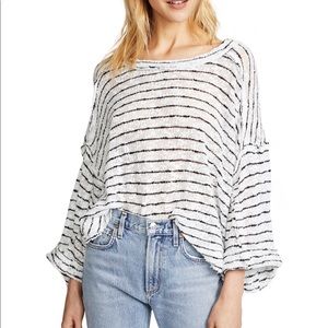 Free People Island Girl Hacci Striped Sweater